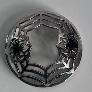 YANKEE CANDLE Silver Spiderweb Spider ILLUMA LID TOPPER Halloween
